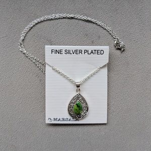 Marsala fine silver plated pendant necklace